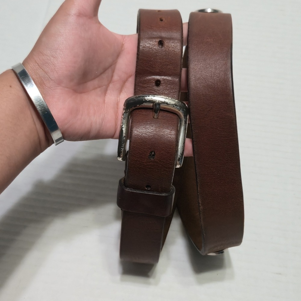 UGA University Of Georgia Bulldogs Genuine Leather Concho Belt Brown Size 42